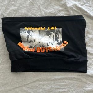 Black Graphic Tube Top